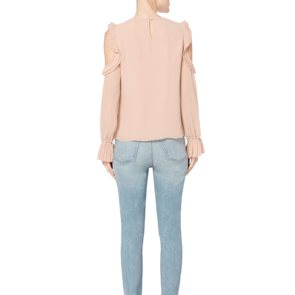 NWT, INTERMIX Nelly Ruffle Cold Shoulder Top - Picture 4 of 10